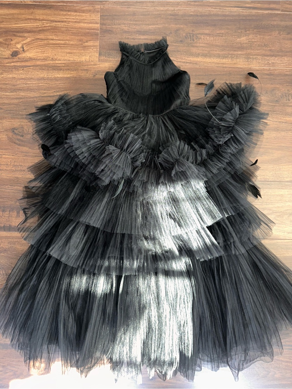 Mac Duggal Black Tiered Tulle Gown